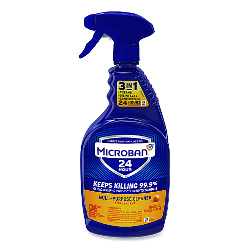 Microban 24-Hour Disinfectant Multipurpose Cleaner, Citrus, 32 oz Spray Bottle, 6/Carton (47415)