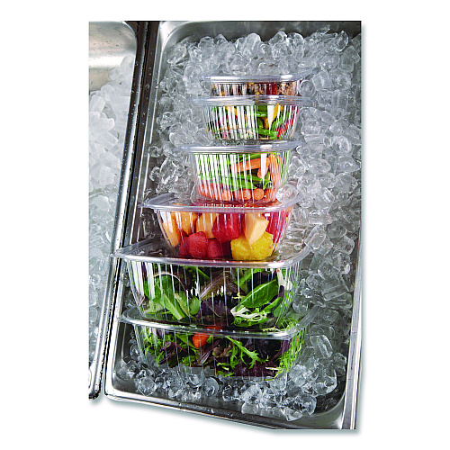Eco-Products Renewable and Compostable Rectangular Deli Containers with Lid, 24 oz, 4 x 5.5 x 2, Clear, Plastic, 50/Pack, 4 Packs/Carton (EPRC24)