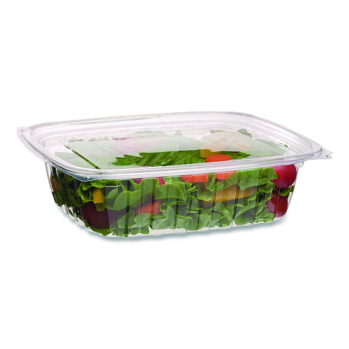 Eco-Products Renewable and Compostable Rectangular Deli Containers with Lid, 24 oz, 4 x 5.5 x 2, Clear, Plastic, 50/Pack, 4 Packs/Carton (EPRC24)