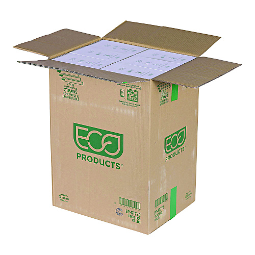 Eco-Products Wrapped Straw, 7.75", Green, Plastic, 9,600/Carton (EPST772)