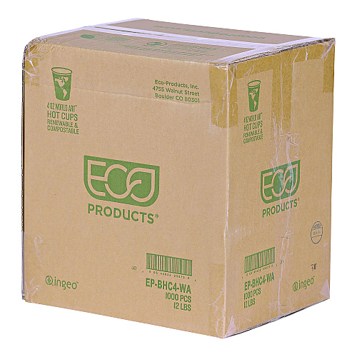 Eco-Products WorldArt Hot Cups, 4 oz, Paper, Tan, 1,000/Carton (EPBHC4WA)