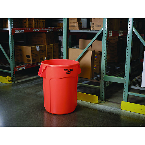Rubbermaid Commercial Brute Round Container, 32 gal, Resin, Orange (2119308)
