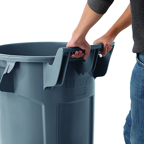 Rubbermaid Commercial Vented Wheeled BRUTE Container, 44 gal, Plastic, Gray (2131929)