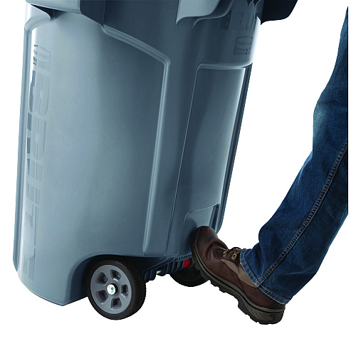 Rubbermaid Commercial Vented Wheeled BRUTE Container, 44 gal, Plastic, Gray (2131929)
