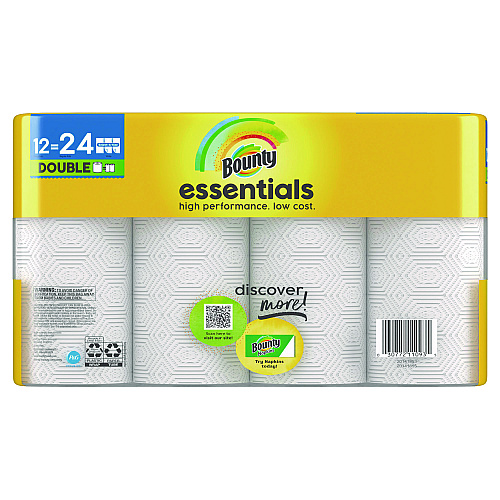 Bounty&reg; Essentials Kitchen Paper Towels, 2-Ply, 108 Sheets, 12 Rolls (11093)