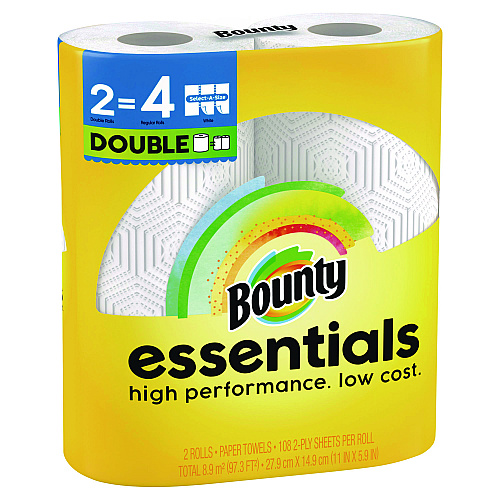 Bounty&reg; Essentials Kitchen Paper Towels, 2-Ply, 108 Sheets, 16 Rolls (14019)
