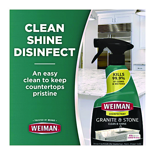 WEIMAN Granite Cleaner and Polish, Citrus Scent, 24 oz Spray Bottle, 6/Carton (109)