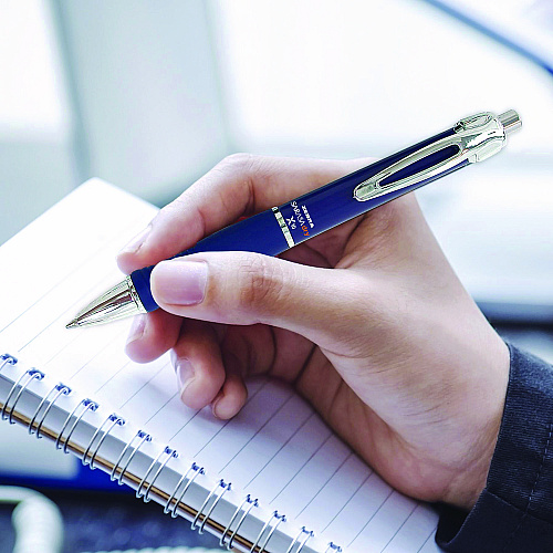 Zebra Sarasa Dry X10 Gel Pen, Retractable, Medium 0.7 mm, Blue Ink, Blue/Silver Barrel, 12/Pack (42620)