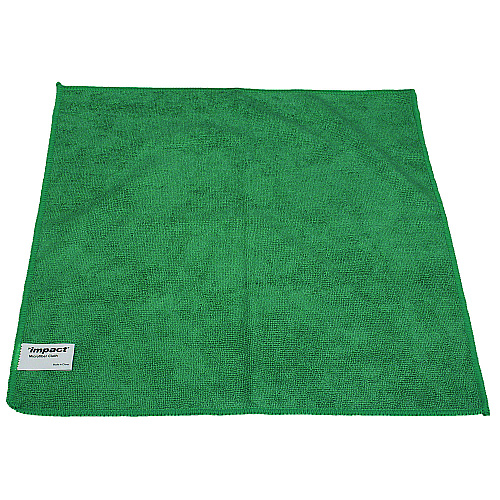 Impact Premium Weight Microfiber Dry Cloths, 16 x 16, Green, 12/Pack (LFK300)