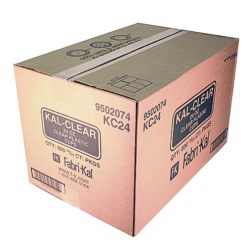 Fabri-Kal Kal-Clear PET Cold Drink Cups, 24 oz, Clear, 25/Sleeve, 24 Sleeves/Carton (KC24)