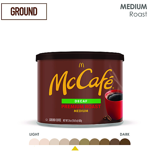 McCafe Ground Coffee, Premium Roast Decaf, 24 oz Can (079737)