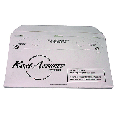 Impact Rest Assured Seat Covers, 14.25 x 16.85, White, 250/Pack, 20 Packs/Carton (25177673)
