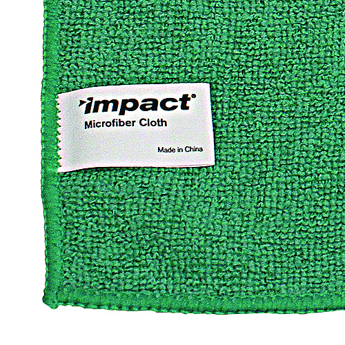 Impact Lightweight Microfiber Cloths, 16 x 16, Green, 240/Carton (LFK301)