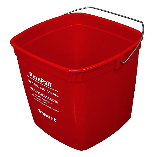 Impact PuraPail Sanitizing Bucket, 6 qt, Polyethylene, Red (55066SEA)