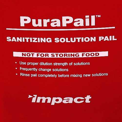 Impact PuraPail Sanitizing Bucket, 6 qt, Polyethylene, Red (55066SEA)