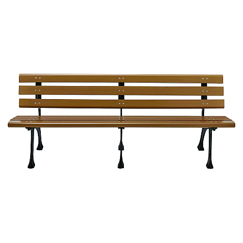 Global Industrial Recycled Plastic Benches with Back, 72 x 23 x 28, Tan (240126TN)