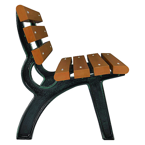 Global Industrial Recycled Plastic Benches with Back, 48 x 23 x 28, Tan (240125TN)