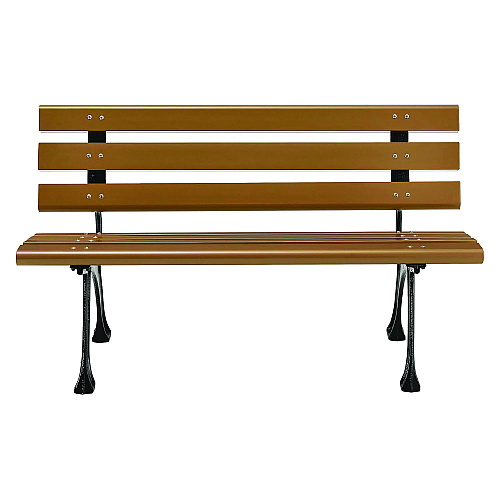 Global Industrial Recycled Plastic Benches with Back, 48 x 23 x 28, Tan (240125TN)