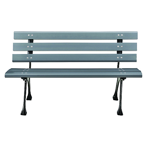 Global Industrial Recycled Plastic Benches with Back, 48 x 23 x 28, Gray (240125GY)