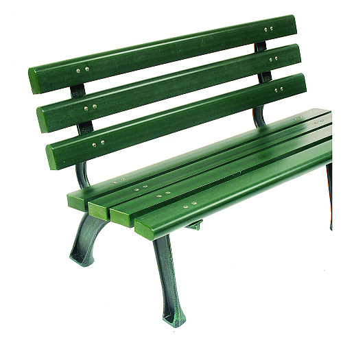 Global Industrial Recycled Plastic Benches with Back, 48 x 23 x 28, Green (240125GN)