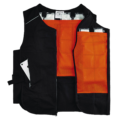 ergodyne Chill-Its 6260 Lightweight Phase Change Cooling Vest with Packs, Cotton/Poly, 2X-Large/3X-Large, Black (12134)