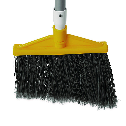 Rubbermaid Commercial Jumbo Smooth Sweep Angled Broom, 46" Handle, Black/Yellow, 6/Carton (638906BLACT)