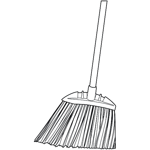 Rubbermaid Commercial Jumbo Smooth Sweep Angled Broom, 46" Handle, Black/Yellow, 6/Carton (638906BLACT)