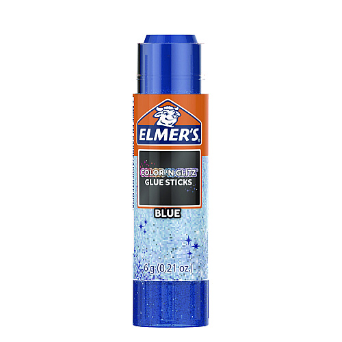 Elmer's Glitter Glue Sticks, Applies Assorted Colors, 0.21 oz, Dries Clear Glitter, 12/Pack (2197116)