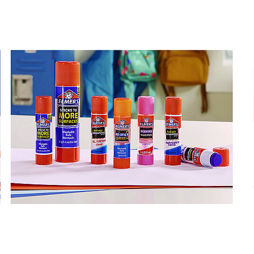 Elmer's Glitter Glue Sticks, Applies Assorted Colors, 0.21 oz, Dries Clear Glitter, 12/Pack (2197116)