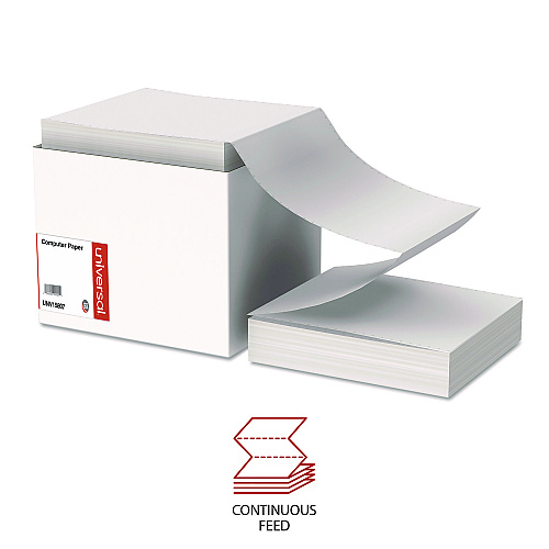Universal Printout Paper, 1-Part, 20 lb Bond Weight, 9.5 x 11, White, 2,300/Carton (UNV15807)