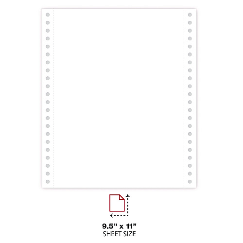 Universal Printout Paper, 1-Part, 20 lb Bond Weight, 9.5 x 11, White, 2,300/Carton (UNV15807)