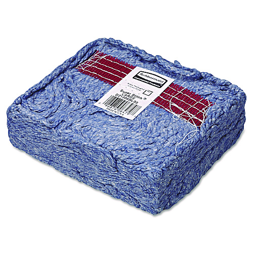 Rubbermaid Commercial Super Stitch Blend Mop Head, Large, Cotton/Synthetic, Blue, 6/Carton (D213BLU)