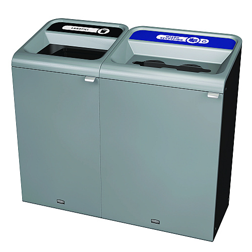 Rubbermaid Commercial Configure Indoor Recycling Waste Receptacle, Landfill, 23 gal, Metal, Gray (1961621)