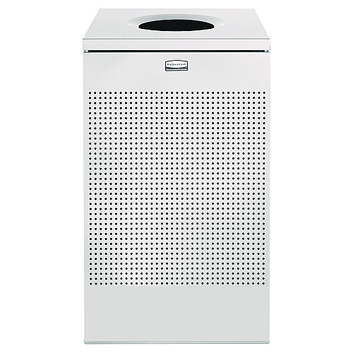 Rubbermaid Commercial Designer Line Silhouettes Waste Receptacle, 20 gal, Steel, Silver Metallic (SC18EPLSM)