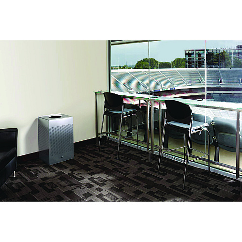 Rubbermaid Commercial Designer Line Silhouettes Waste Receptacle, 20 gal, Steel, Silver Metallic (SC18EPLSM)