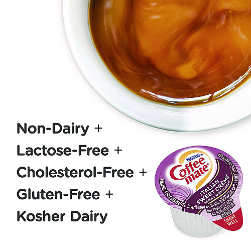 Coffee-mate Liquid Coffee Creamer, Italian Sweet Creme, 0.38 oz Mini Cups, 50/Box, 4 Boxes/Carton, 200 Total/Carton (84652CT)