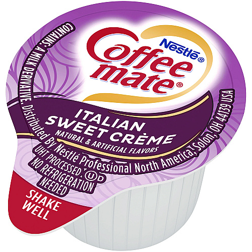 Coffee-mate Liquid Coffee Creamer, Italian Sweet Creme, 0.38 oz Mini Cups, 50/Box, 4 Boxes/Carton, 200 Total/Carton (84652CT)