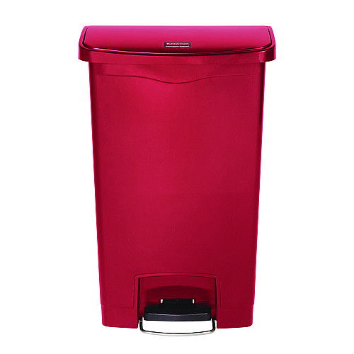 Rubbermaid Commercial Streamline Resin Step-On Container, Front Step Style, 8 gal, Polyethylene, Red (1883564)