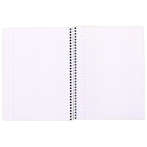 Mead Spiral Notebook, 3-Hole Punched, 1-Subject, Wide/Legal Rule, Randomly Assorted Cover Color, (100) 10.5 x 7.5 Sheets (05514)
