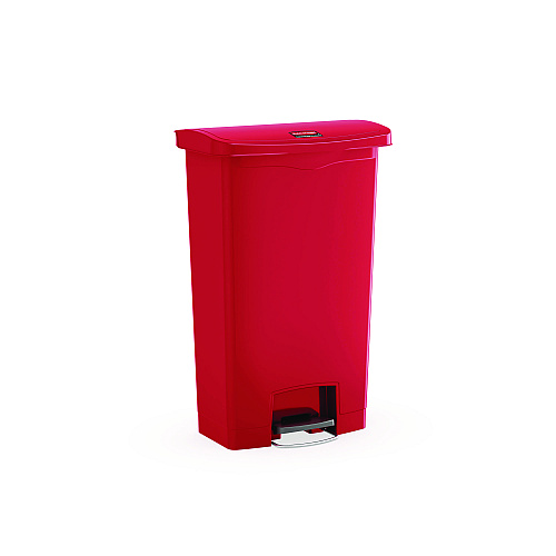 Rubbermaid Commercial Streamline Resin Step-On Container, Front Step Style, 8 gal, Polyethylene, Red (1883564)
