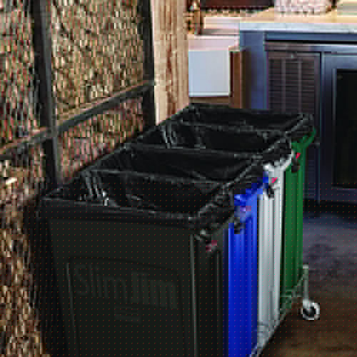 Rubbermaid Commercial Slim Jim Plastic Recycling Container with Venting Channels, 23 gal, Plastic, Green (354007GN)