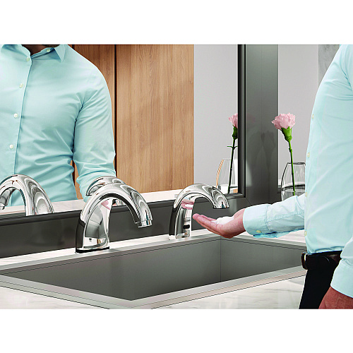 Rubbermaid Commercial One Shot Soap Dispenser - Touch Free, Foam, 11 x 14 x 3.5, Chrome (1938171)