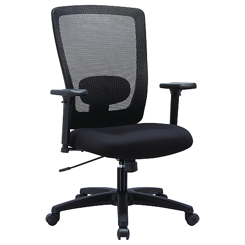 Alera Envy Series Mesh High-Back Swivel/Tilt Chair, Supports Up to 250 lb, 16.88" to 21.5" Seat Height, Black (ALENV41B14)