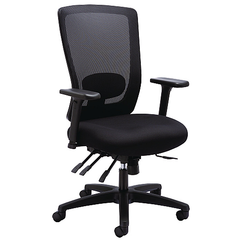 Alera Envy Series Mesh High-Back Multifunction Chair, Supports Up to 250 lb, 16.88" to 21.5" Seat Height, Black (ALENV41M14)