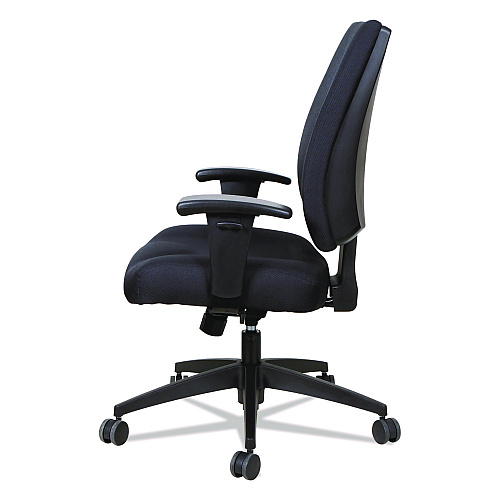 Alera Wrigley Series High Performance Mid-Back Synchro-Tilt Task Chair, Supports 275 lb, 17.91" to 21.88" Seat Height, Black (ALEHPS4201)