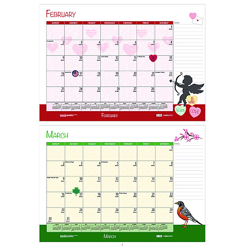 House of Doolittle Academic Year Recycled Desk Pad Calendar, Illustrated Seasons Artwork, 22 x 17, Black Binding, 12-Month (July-June):2025-2026 (1395)
