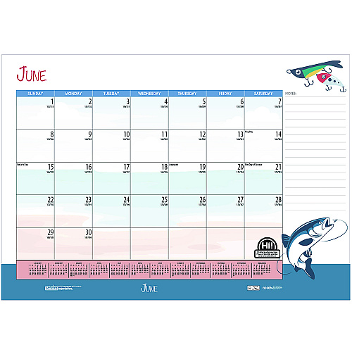 House of Doolittle Academic Year Recycled Desk Pad Calendar, Illustrated Seasons Artwork, 22 x 17, Black Binding, 12-Month (July-June):2025-2026 (1395)
