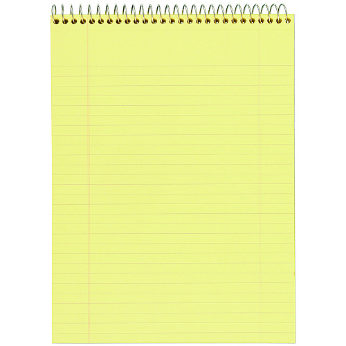 Cambridge Stiff-Back Wire Bound Notepad, Wide/Legal Rule, Canary/Blue Cover, 70 Canary-Yellow 8.5 x 11.5 Sheets (59880)