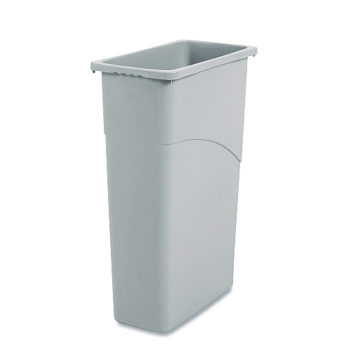 Boardwalk&reg; Slim Jim Waste Container, 23 Gal, Gray, Plastic (BWK23GLSJGRA)