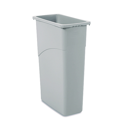 Boardwalk&reg; Slim Jim Waste Container, 23 Gal, Gray, Plastic (BWK23GLSJGRA)
